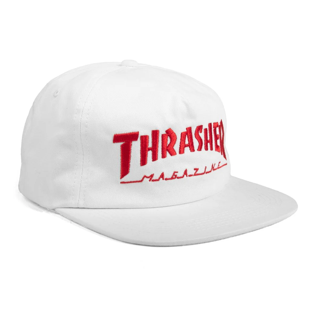 THRASHER MAG LOGO SNAPBACK WHITE