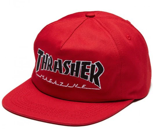 THRASHER OUTLINED SNAPBACK RED