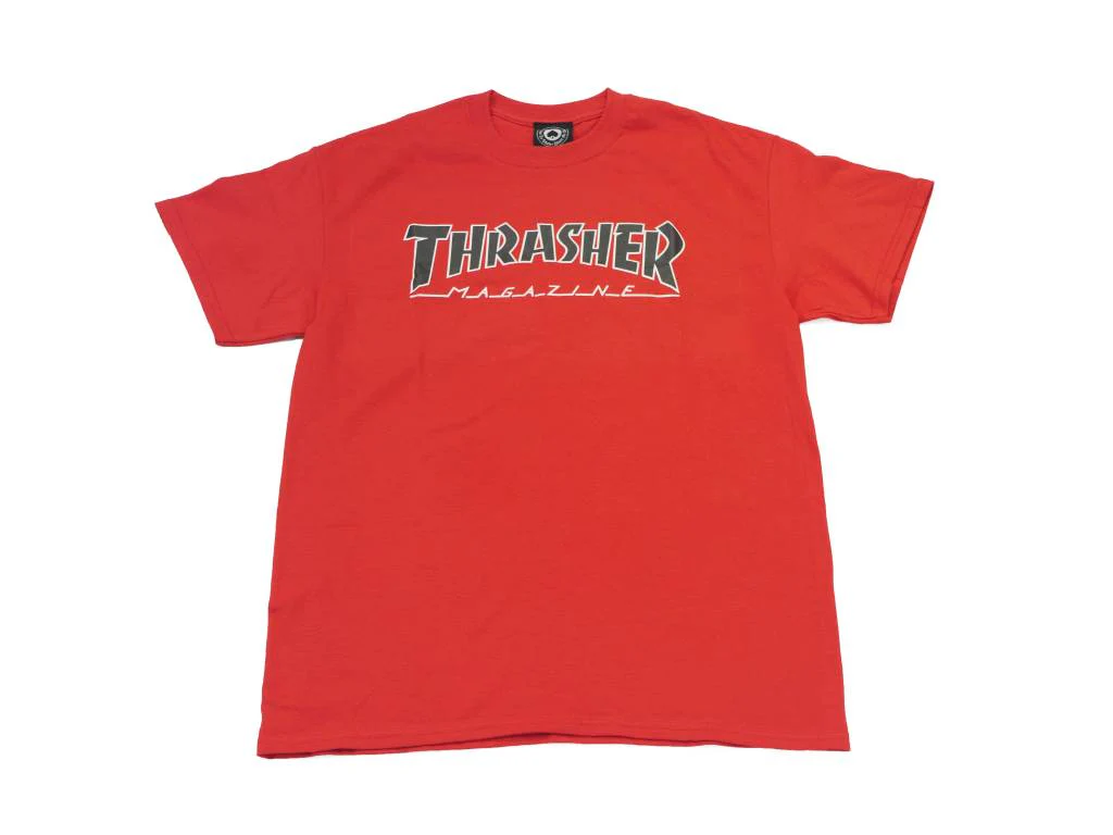 THRASHER OUTLINED T-SHIRT RED