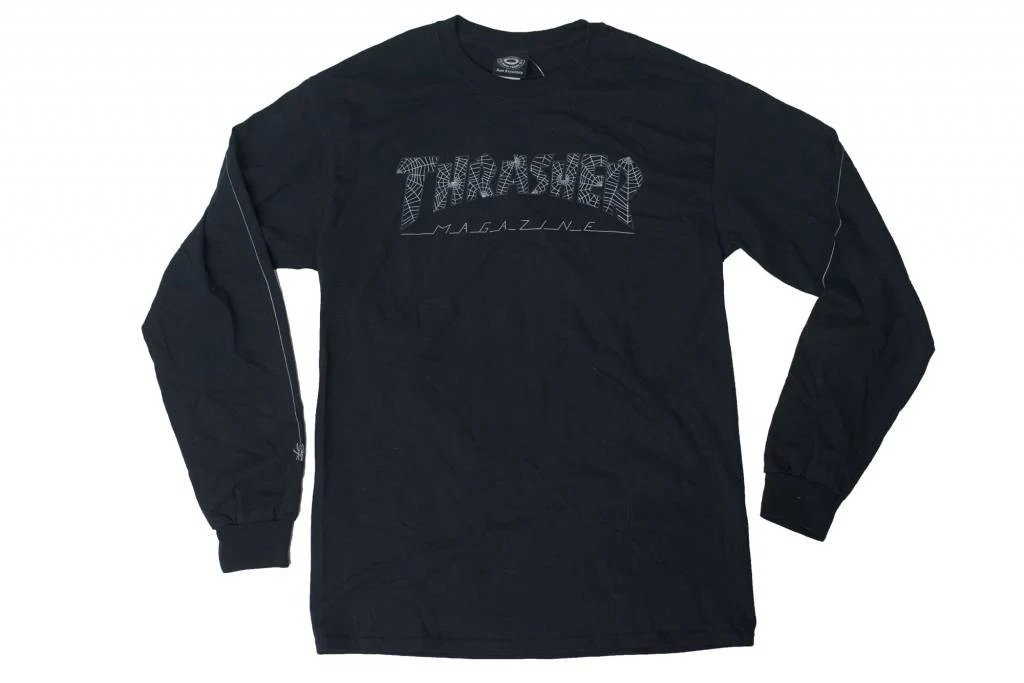 THRASHER WEB LOGO LONG SLEEVE T-SHIRT BLACK