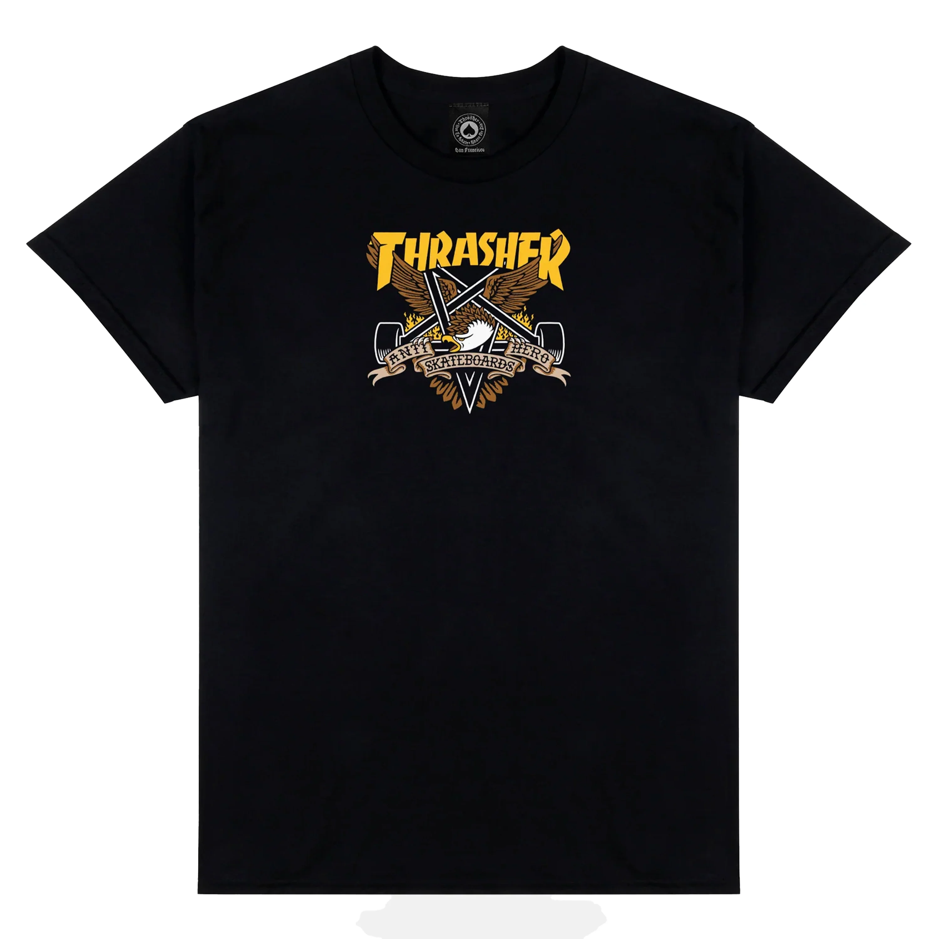 THRASHER X ANTI HERO EAGLEGRAM TEE BLACK