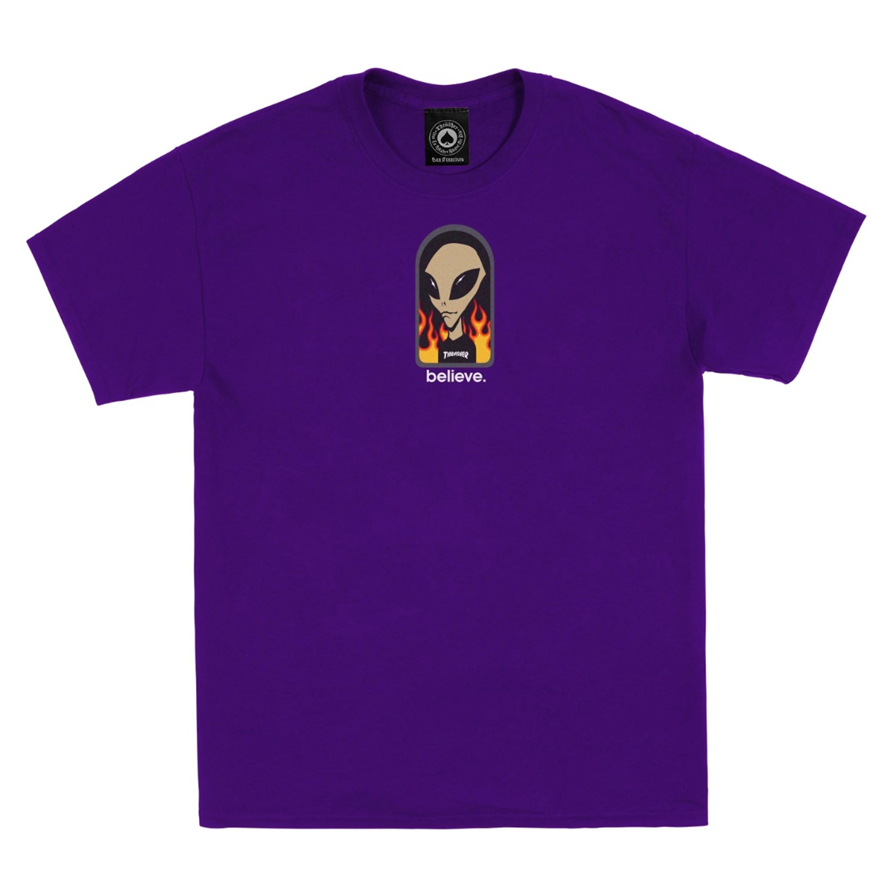 THRASHER X AWS BELIEVE TEE PURPLE
