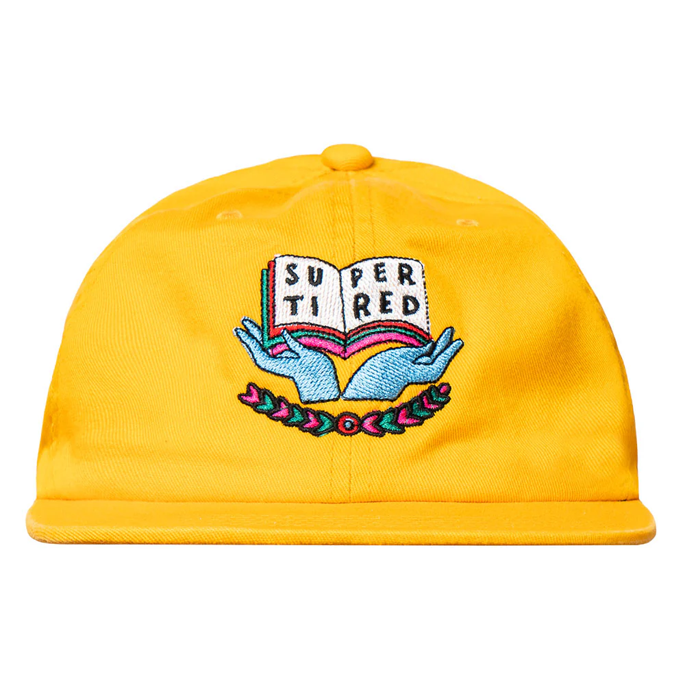TIRED SCHOLAR 6 PANEL CAP MUSTARD - Image 2