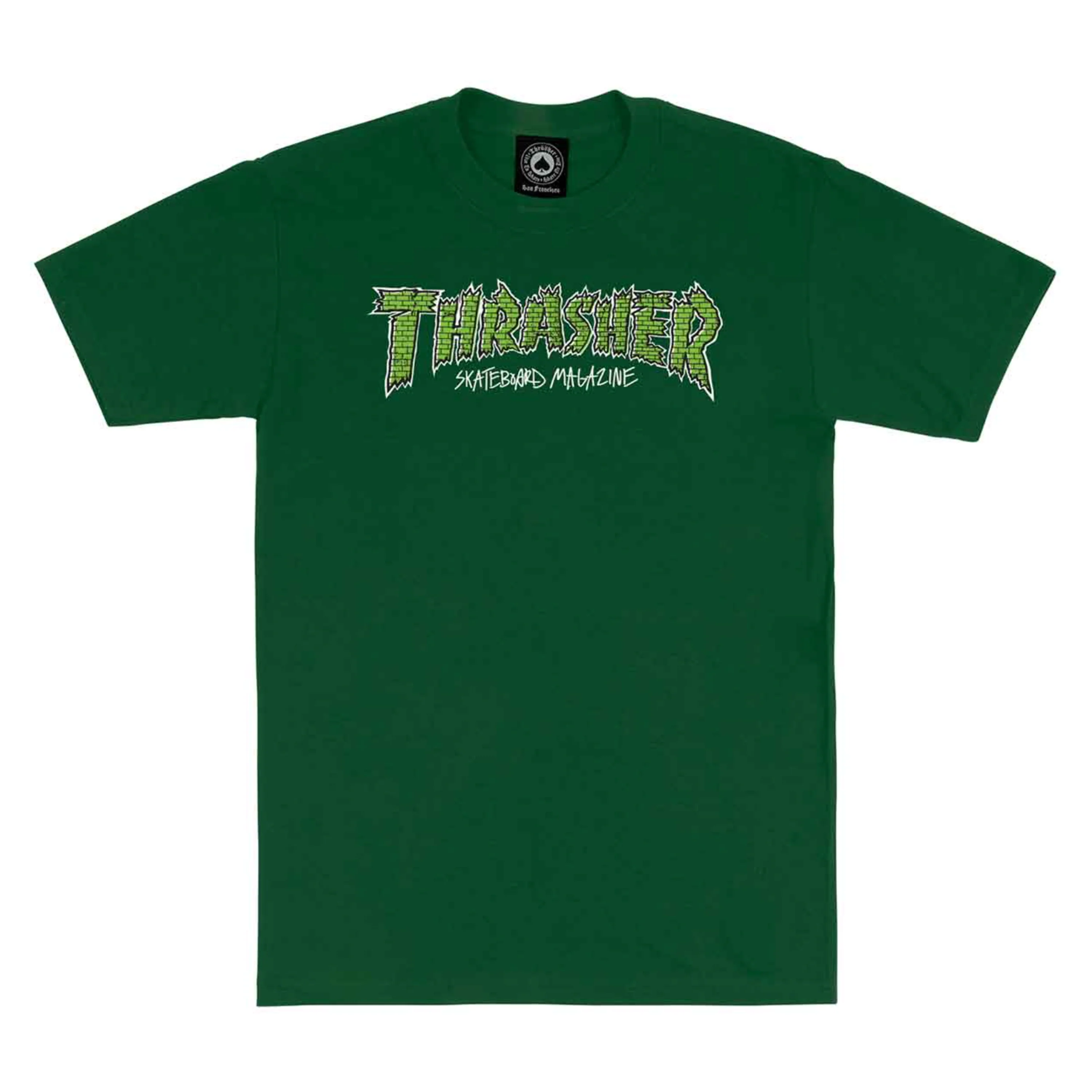 TRASHER BRICK TEE FOREST GREEN
