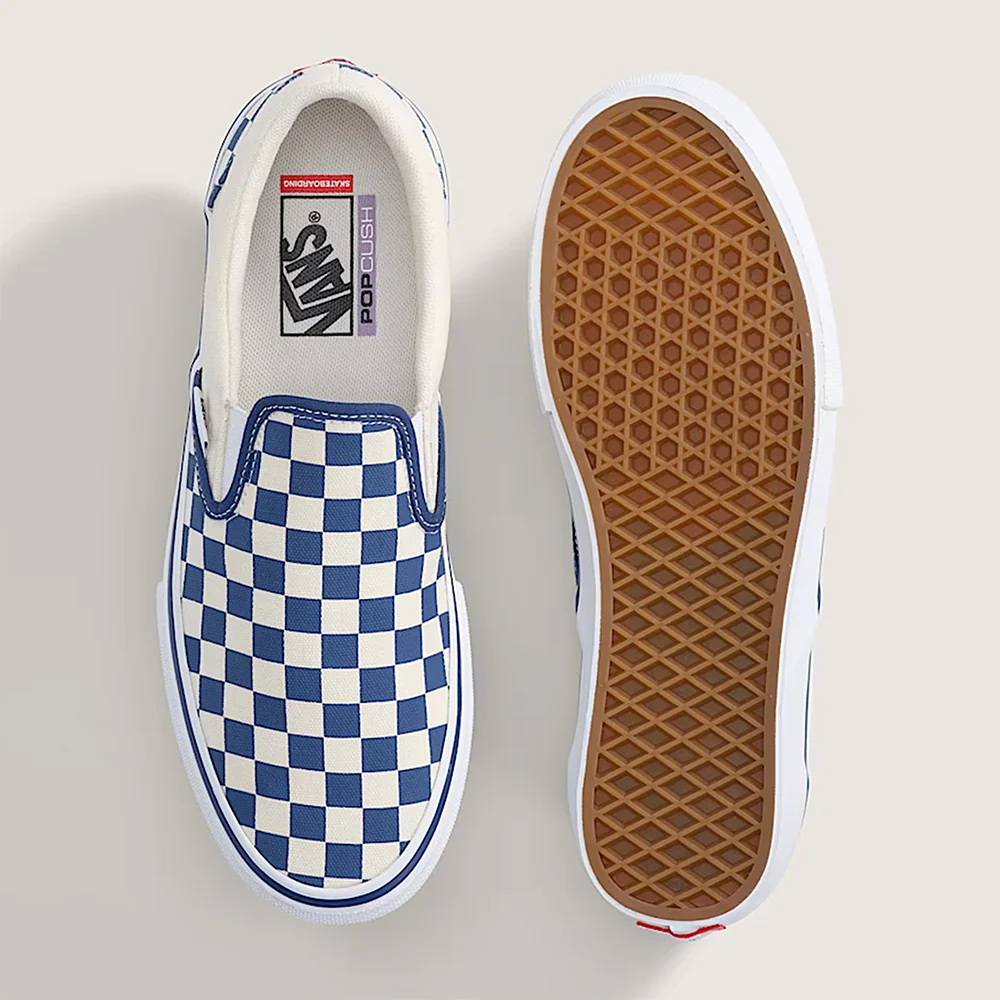 VANS SKATE SLIP-ON CHECKERBOARD BLUE - Image 3