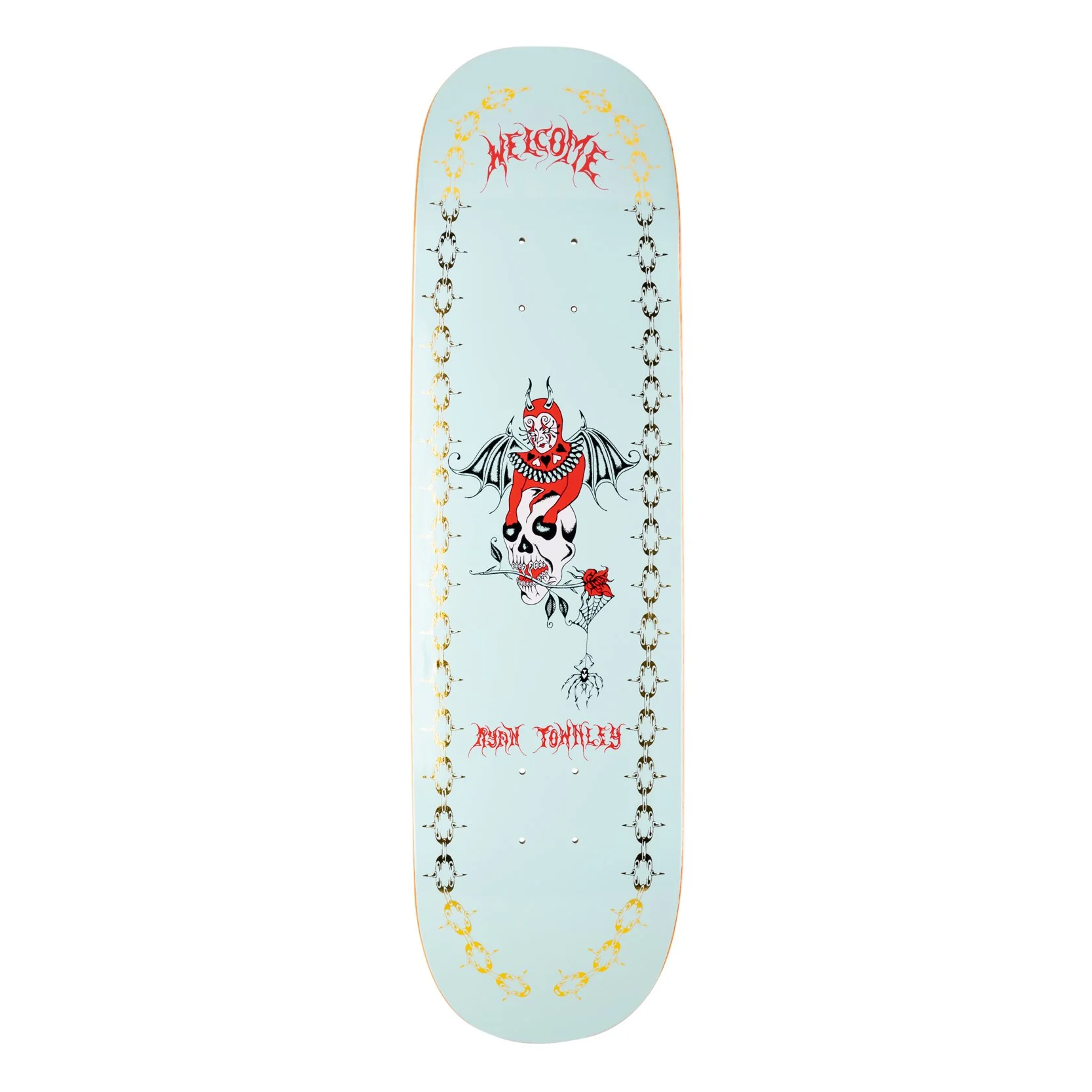 WELCOME TOWNLEY ANGEL ON ENENRA LIGHT TEAL GOLD FOIL