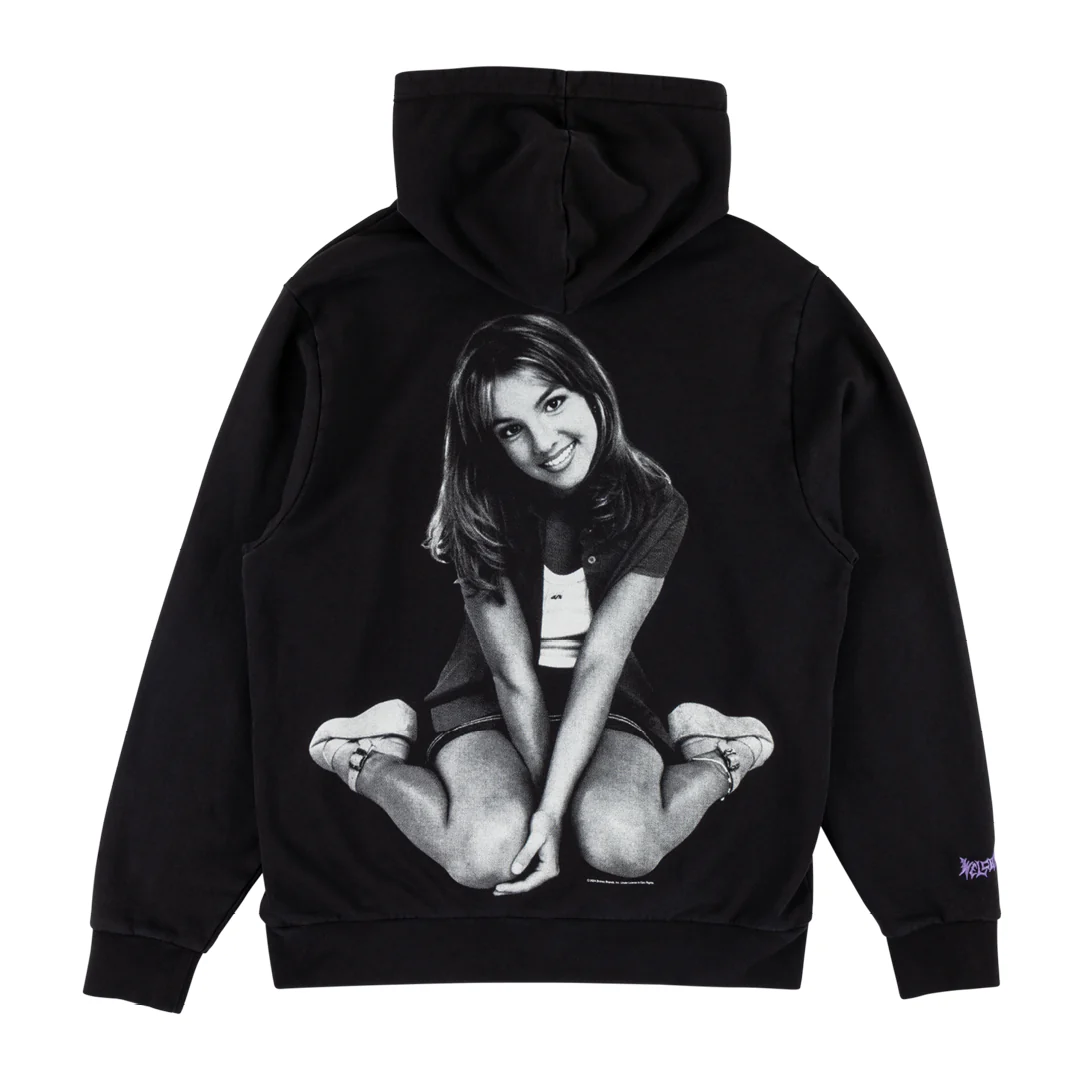 WELCOME X BRITNEY FLOWER PIGMENT-DYED HOODIE BLACK - Image 2