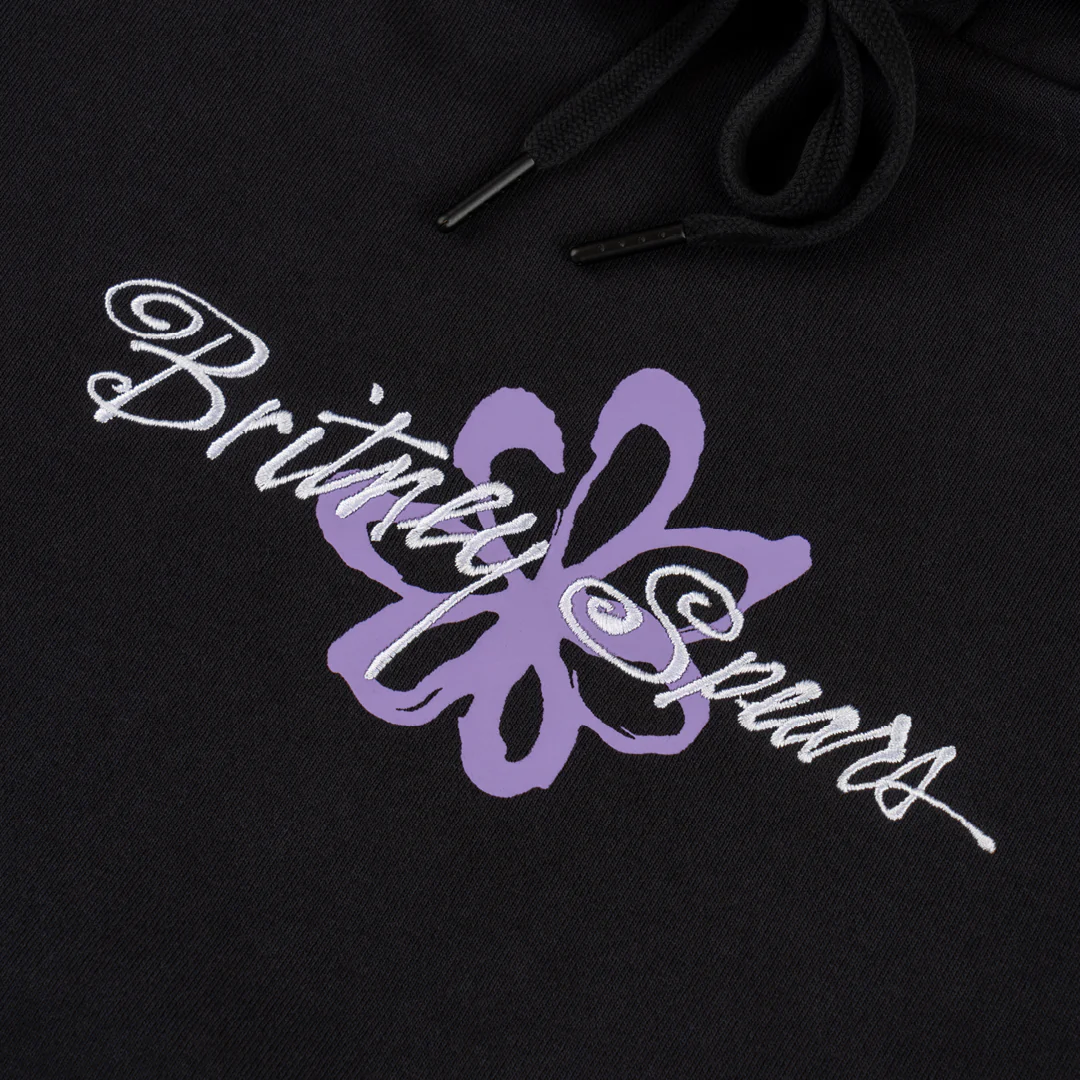 WELCOME X BRITNEY FLOWER PIGMENT-DYED HOODIE BLACK - Image 4